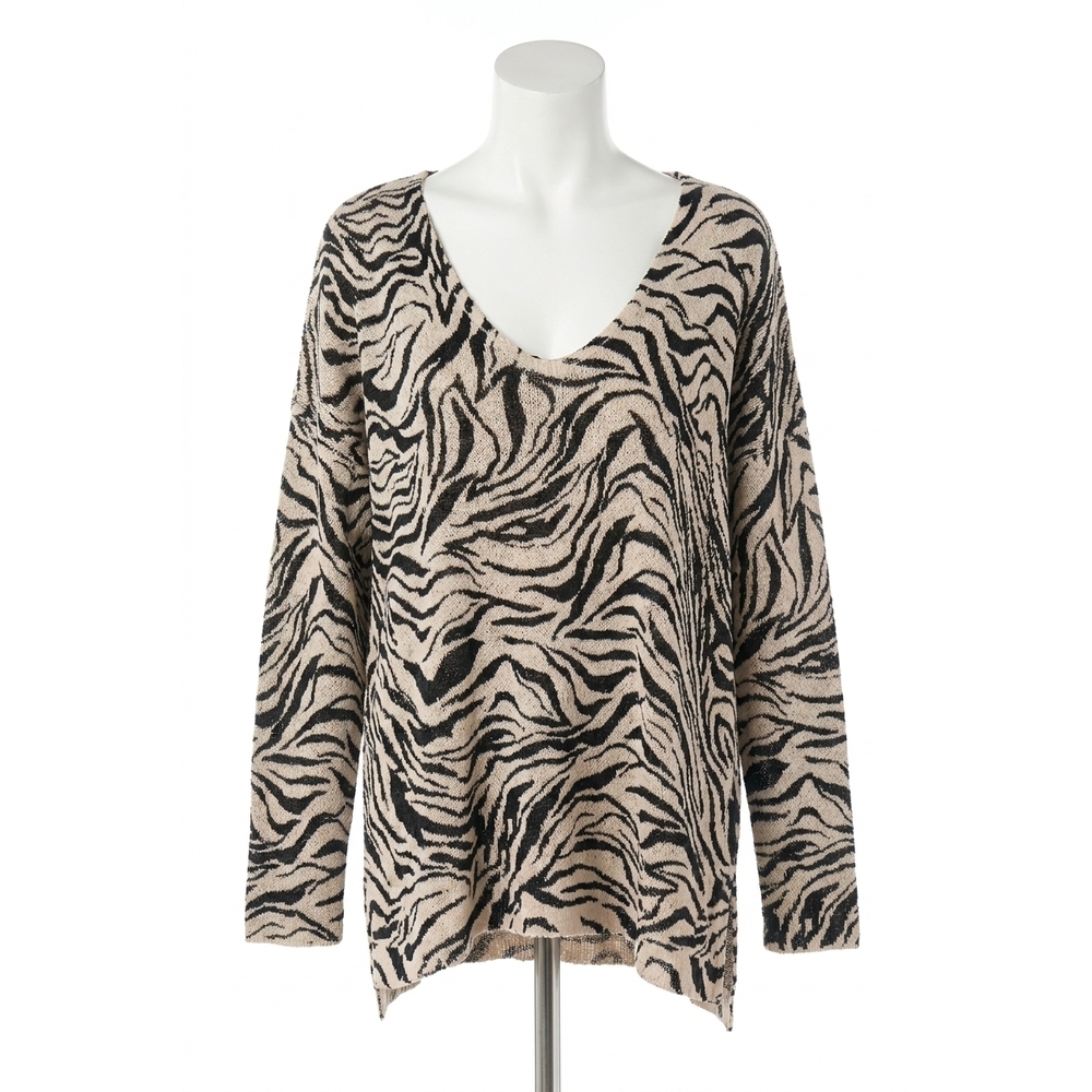NEW SHOW ME YOUR MUMU hug me sweater in coconut zebra knit